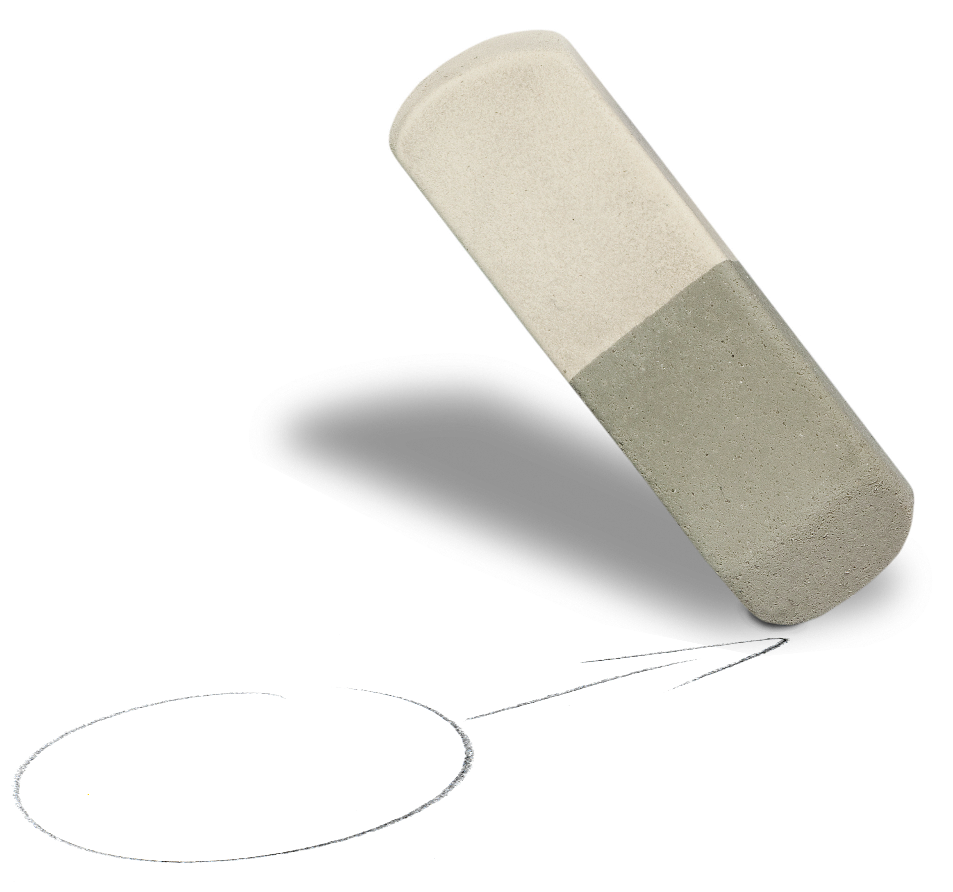 Sketch of the symbol of masculinity and a rubber deleting the aforementioned.