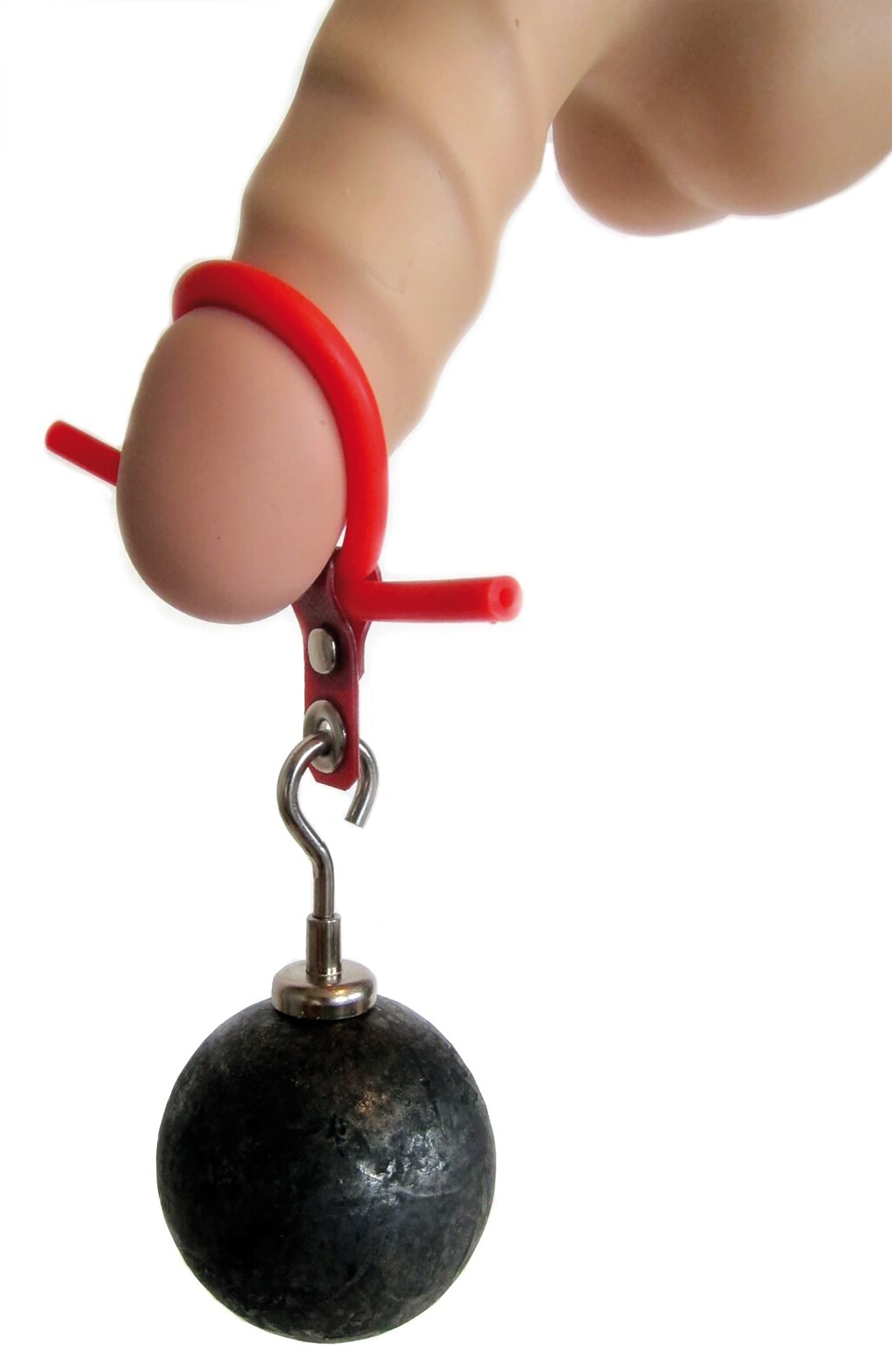 Penis with attached ball weight