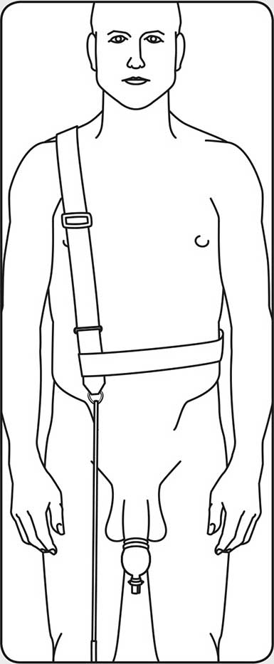 Slip one arm through the belt and pull it over your head.