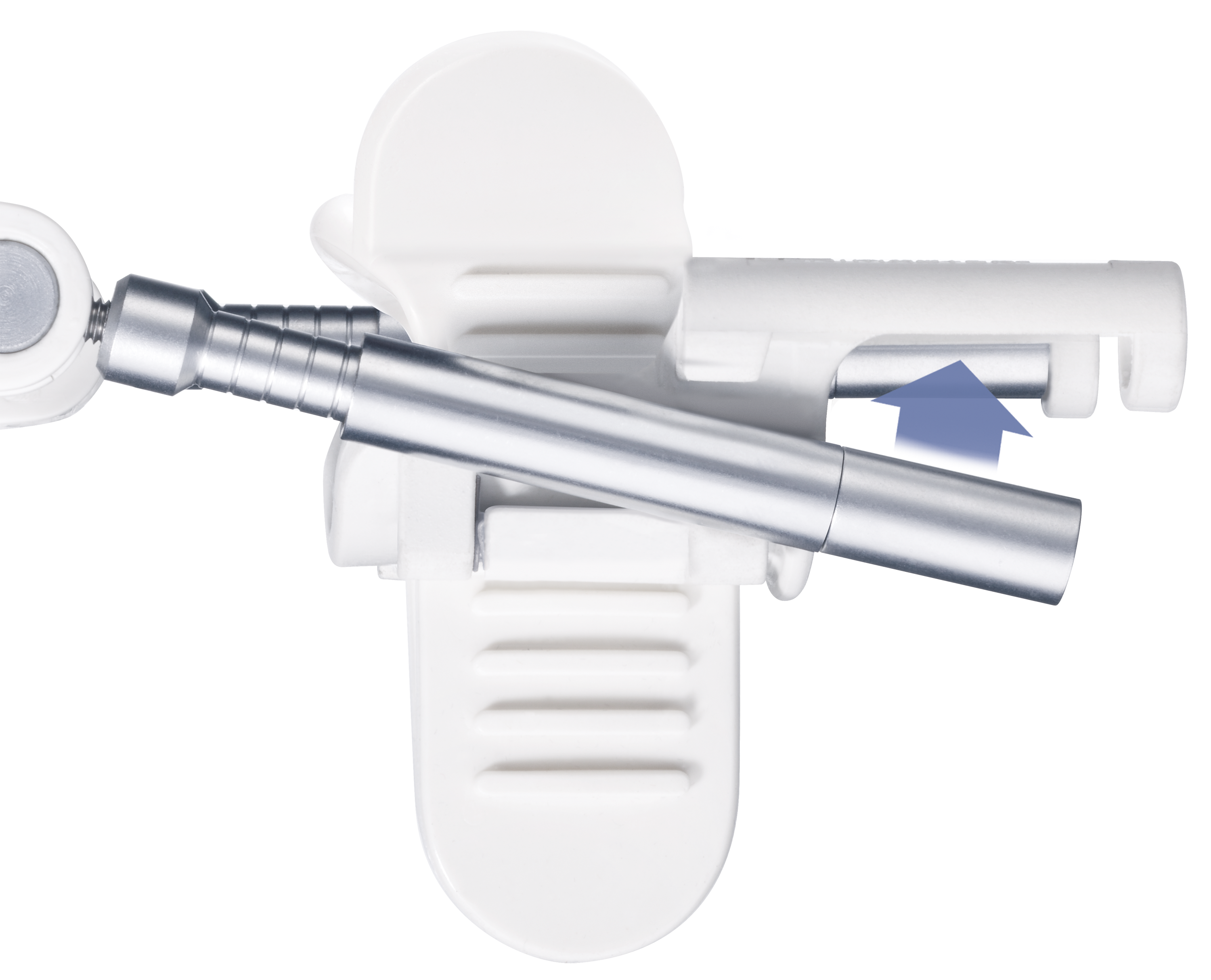 The extension rods of PeniMaster are connected to the penis expander by means of a clip function.