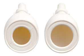 Rear view PeniMaster PRO basic with inserted split adapters with different diameters