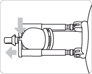 Illustration with arrow representation of clipping in PeniMaster PRO basic into the coupling socket